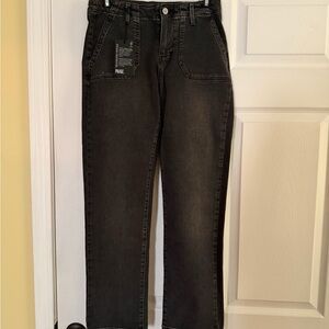 Paige Mayslie Mid Rise Black Denim Jeans from Nordstrom